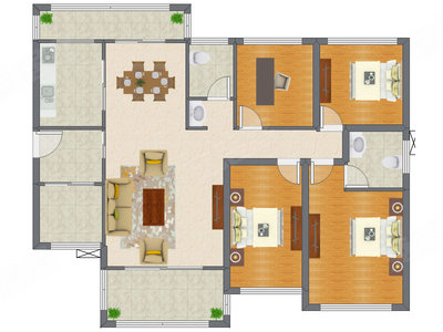 4室2厅 136.13平米