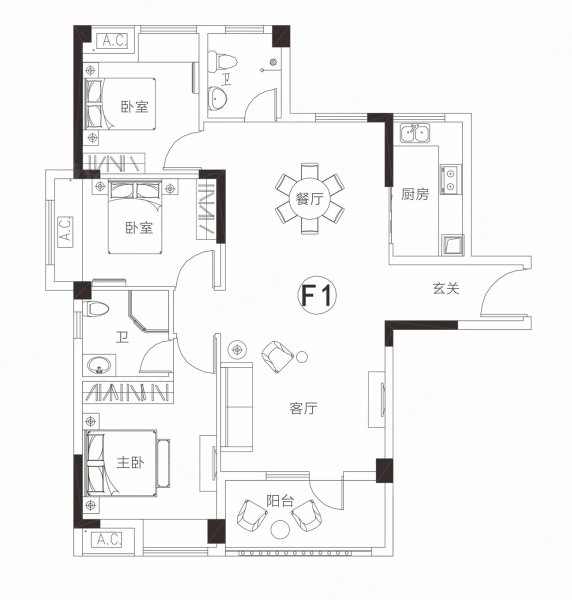 美院幸福里3室2厅2卫108㎡南北108万