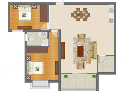 3室2厅 96.67平米