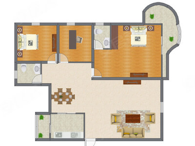 3室2厅 118.59平米