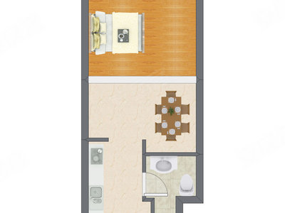 1室1厅 41.00平米