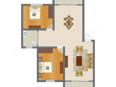 2室2厅 83.57平米