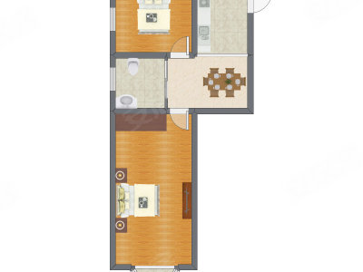 2室1厅 67.00平米户型图