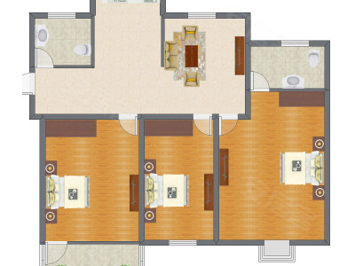 3室2厅 114.23平米