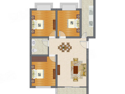 3室2厅 123.21平米