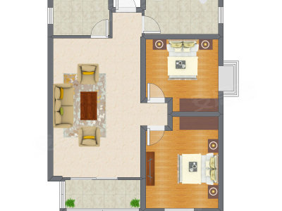 2室1厅 101.00平米户型图