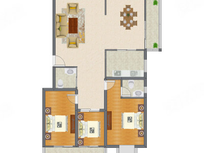 3室2厅 134.69平米