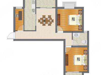 3室1厅 84.17平米