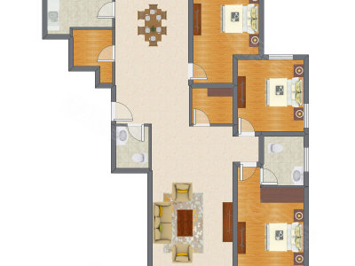 3室2厅 116.67平米