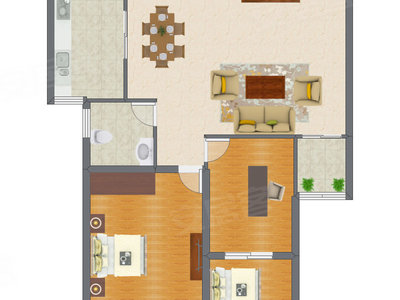 3室2厅 85.12平米