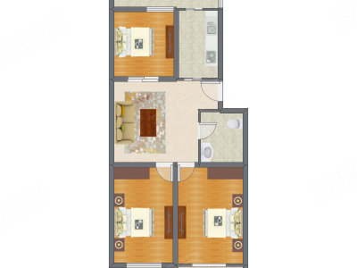 3室1厅 85.29平米