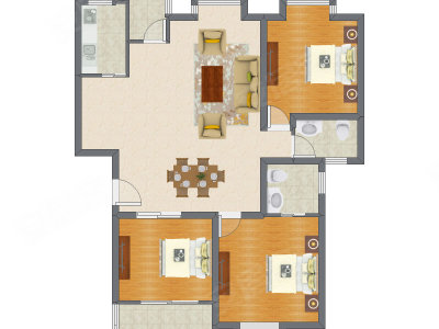3室2厅 121.26平米