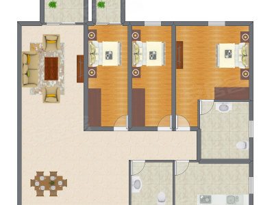 3室2厅 146.00平米