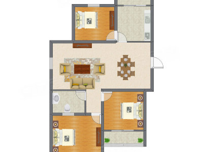 3室2厅 86.17平米