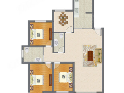 3室2厅 146.10平米