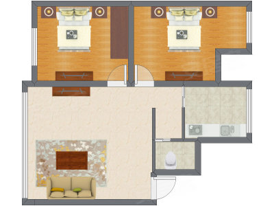 2室1厅 85.00平米户型图