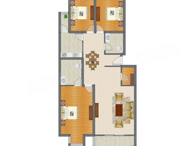 3室2厅 141.12平米