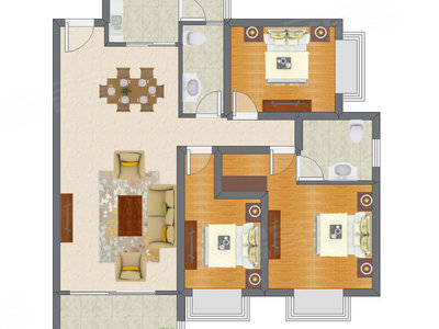 3室2厅 115.96平米户型图