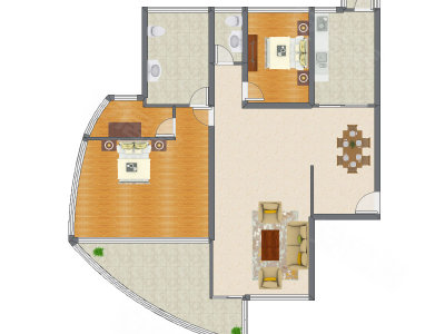 2室2厅 180.00平米