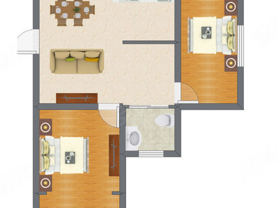 2室2厅 47.19平米