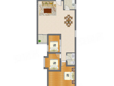 3室2厅 98.11平米