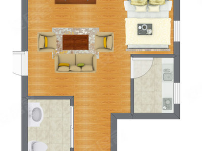 1室1厅 29.80平米