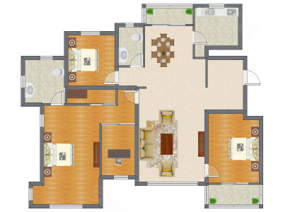 3室2厅 179.20平米