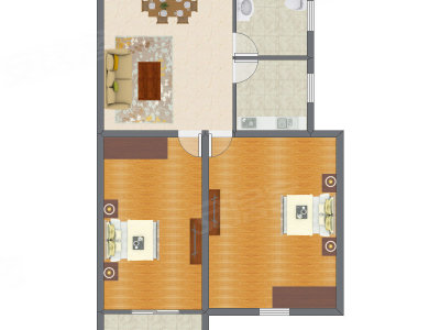 2室1厅 104.50平米户型图