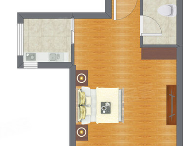 1室0厅 44.35平米户型图