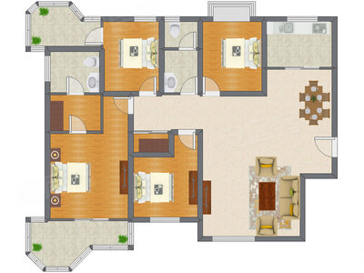 4室2厅 164.85平米