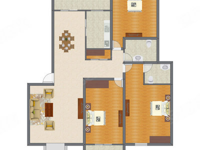 3室2厅 155.99平米