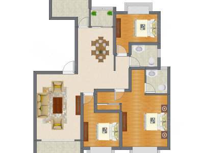 3室2厅 139.14平米