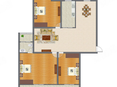 3室1厅 150.79平米