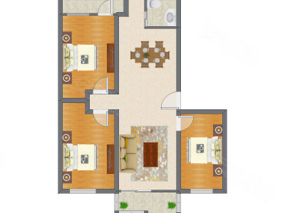 3室2厅 99.31平米