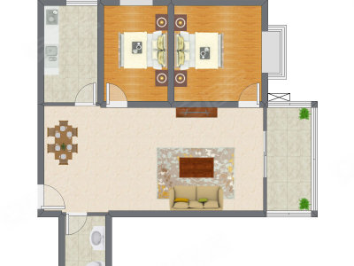 2室2厅 99.51平米