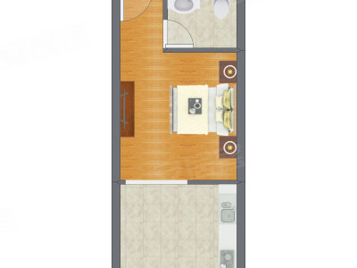 1室0厅 39.90平米户型图