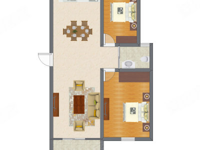 2室2厅 83.00平米