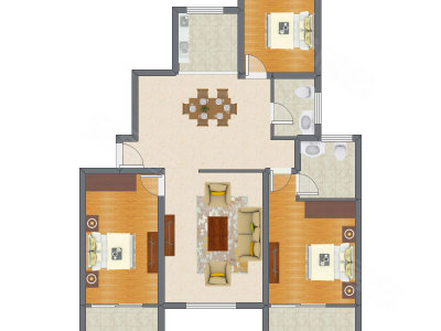3室2厅 159.13平米