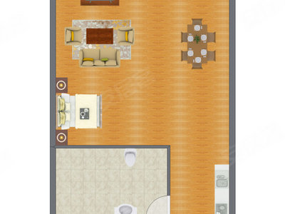 1室1厅 69.00平米