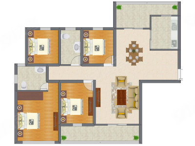 4室2厅 168.50平米