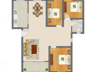 3室2厅 99.30平米户型图