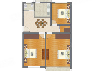 3室2厅 64.31平米