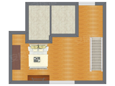 1室1厅 36.49平米户型图