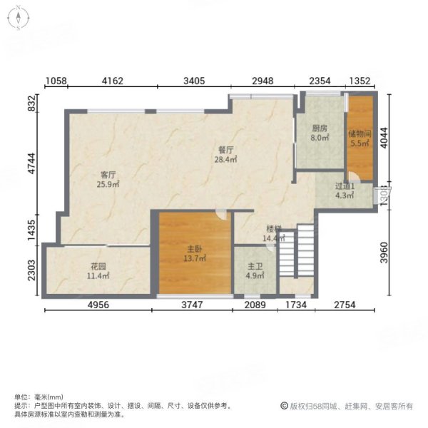 仁山顶楼复式洋房,两层半使用面积400平,带大露台,仁山智水花园二手房