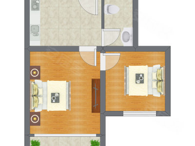 2室0厅 45.44平米户型图