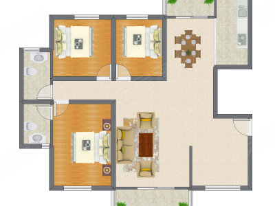 3室2厅 143.83平米