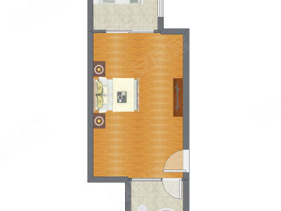 1室0厅 29.79平米户型图