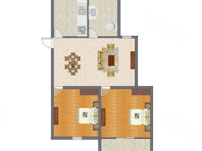 2室1厅 94.70平米