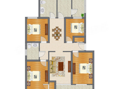 4室2厅 140.72平米