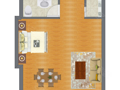 1室0厅 39.43平米户型图